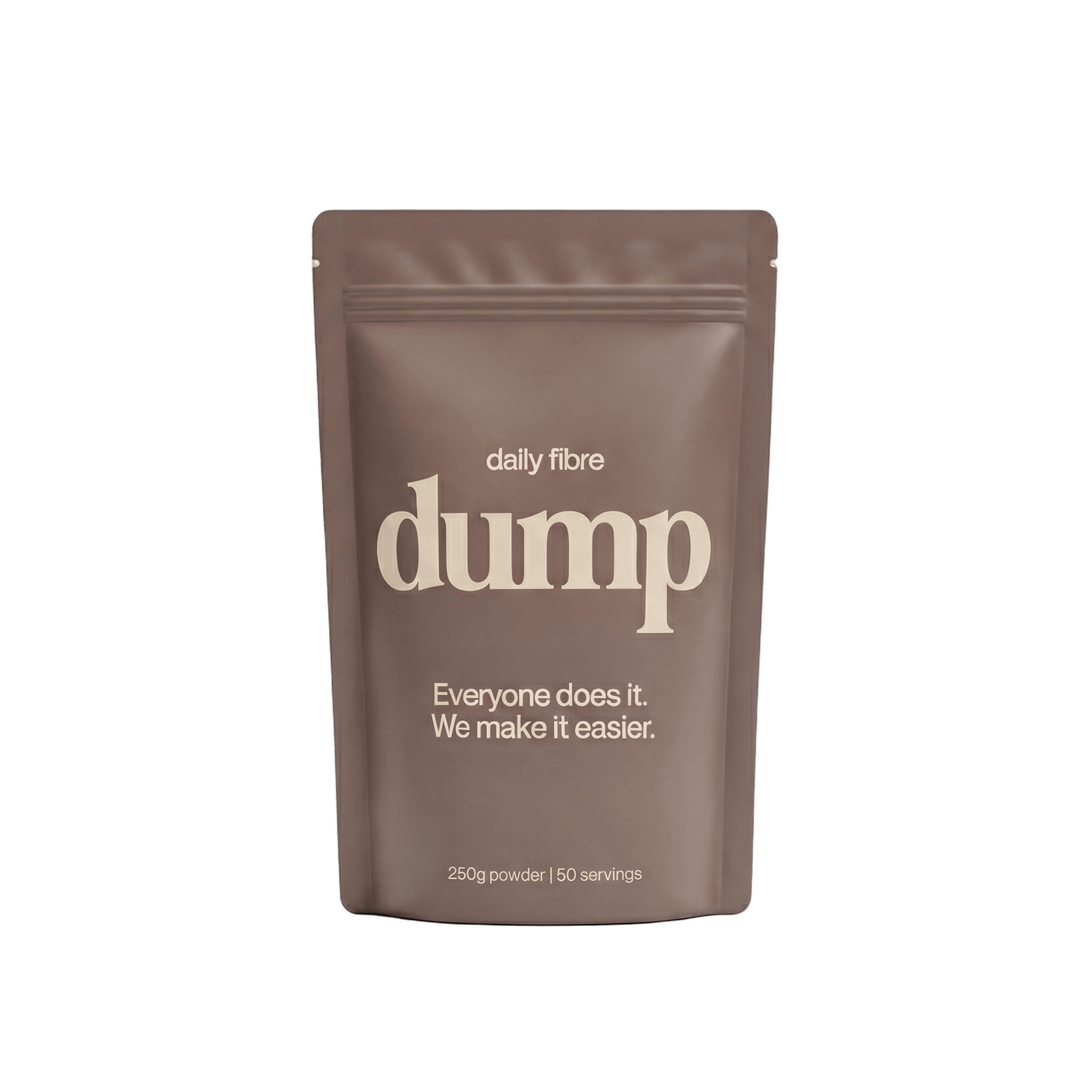 dump Daily Fibre — matte cocoa-brown pouch